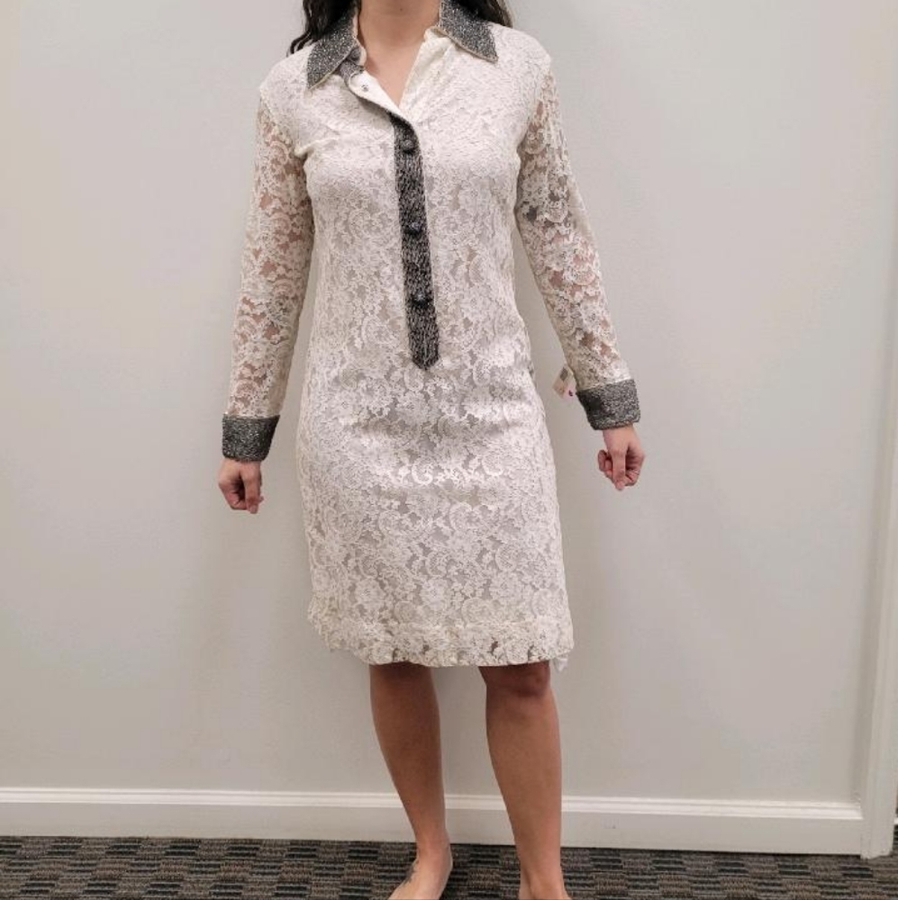 Vintage MCM Charles & Co Lace and beaded dress